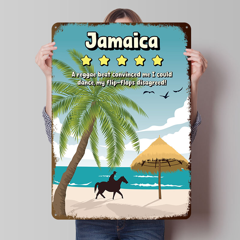 Travel Accessories For Jamaica - Poster Logam Perjalanan Lucu Jamaika, Seni