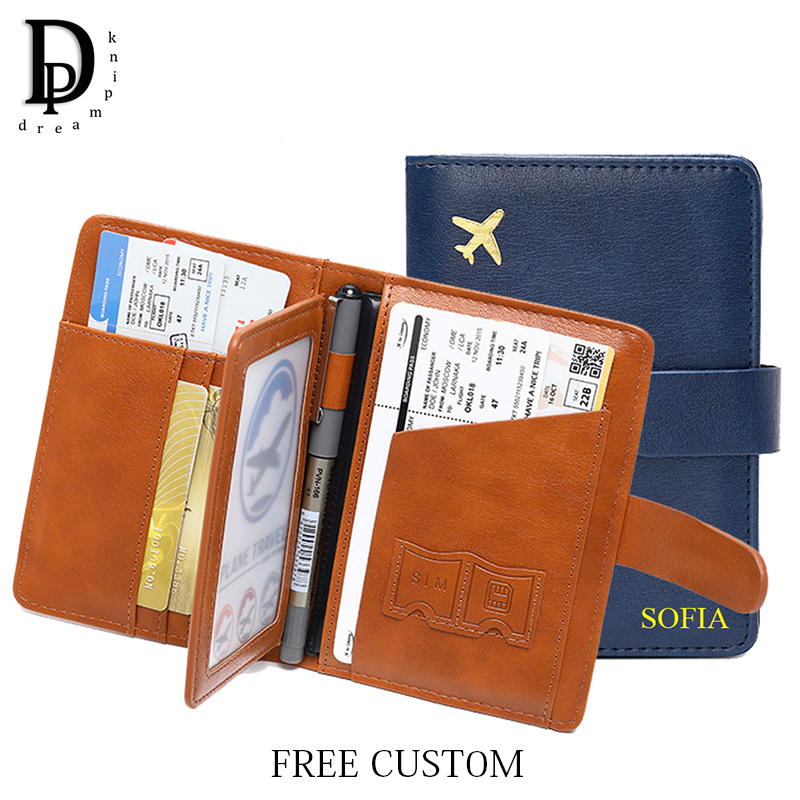 Travel Accessories Passport Holder - Dompet Paspor Perjalanan Huruf Kustom Kulit