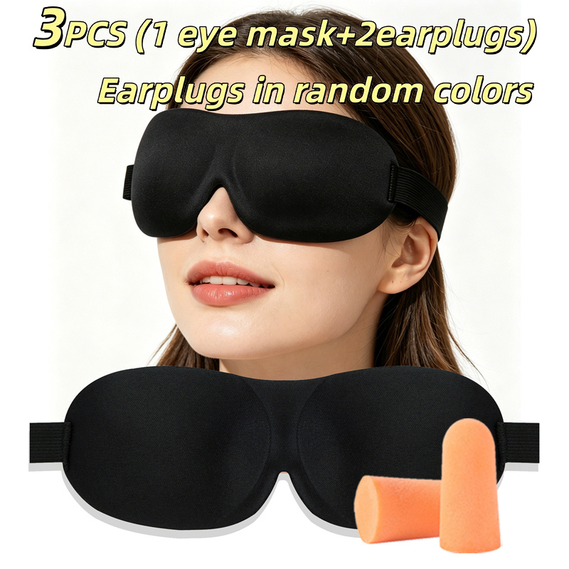 Earplug Set Foam - Set Tidur 3 Buah-Masker Mata Tiga