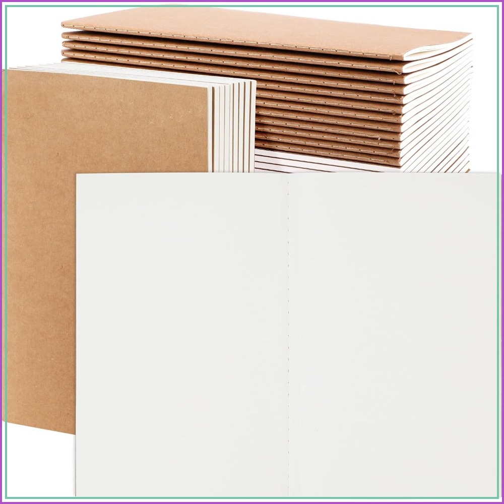 Travel Notebook Journal - 24 Buku Catatan Kraft Kosong Ukuran
