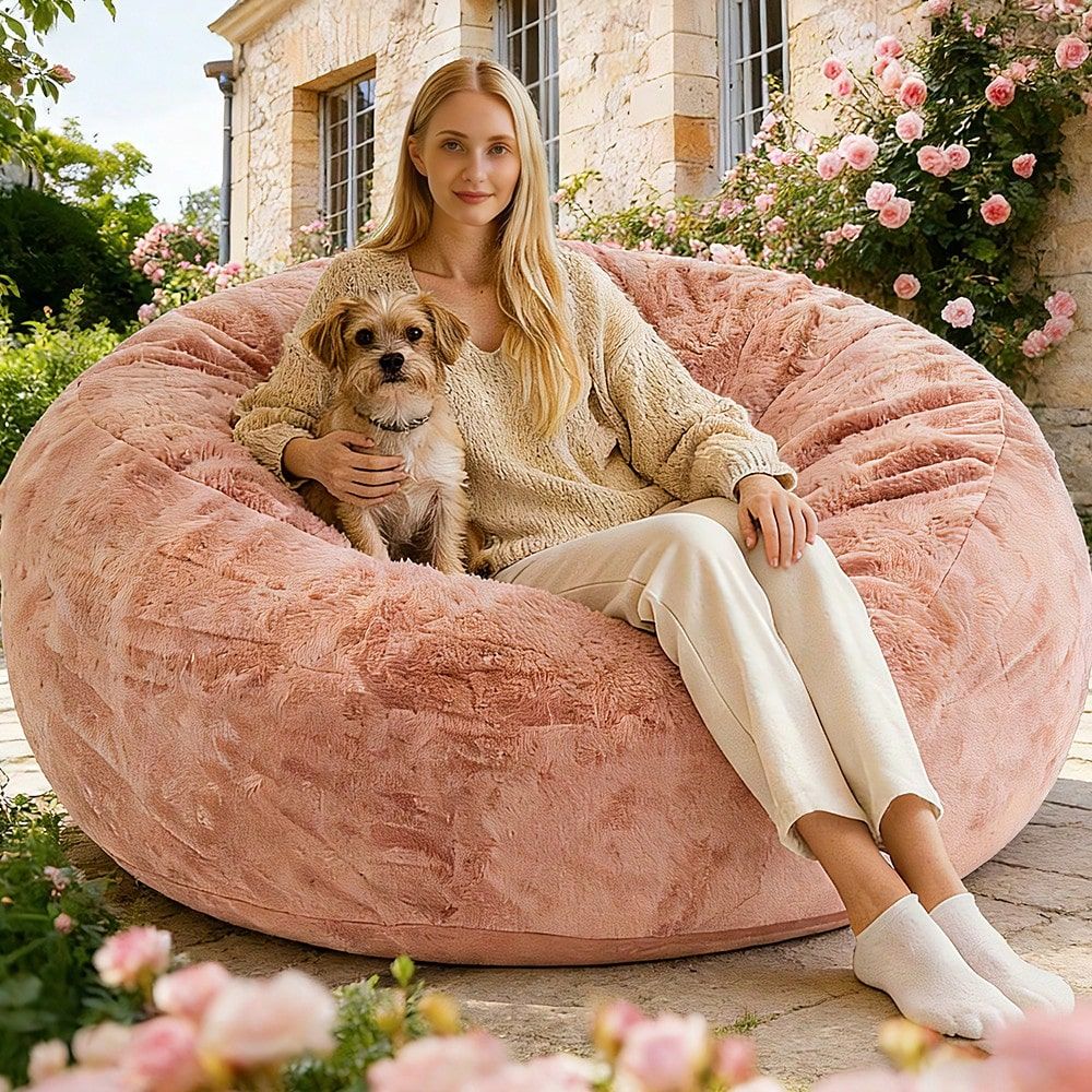 Compression Bag Vacuum - Kursi Bean Bag Raksasa Berbahan Plush,