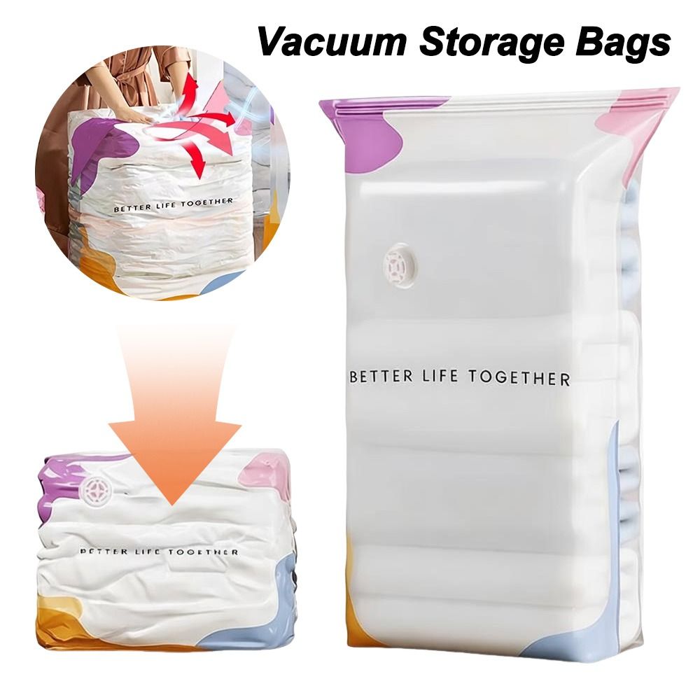 Compression Bag Vacuum - Kantong Penyimpanan Vakum Tanpa Pompa, Anti