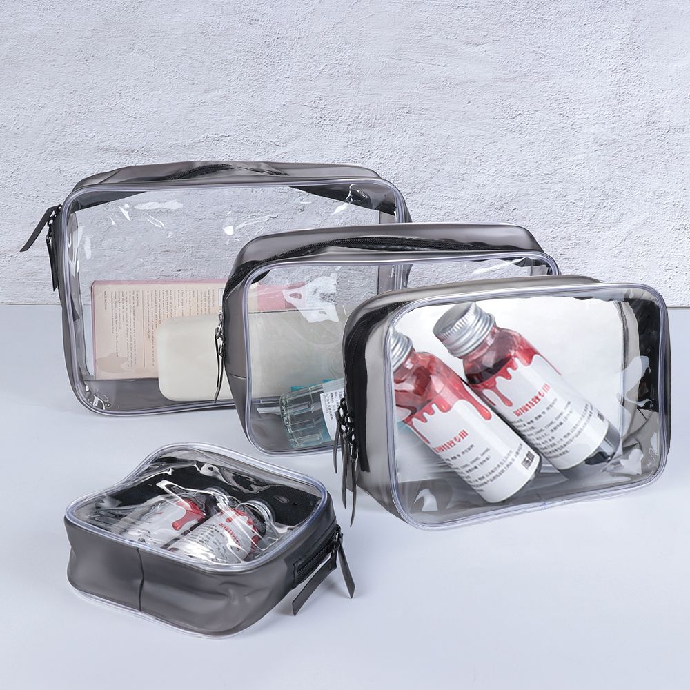 Toiletry Bag Tsa - Tas kosmetik ritsleting transparan PVC perlindungan