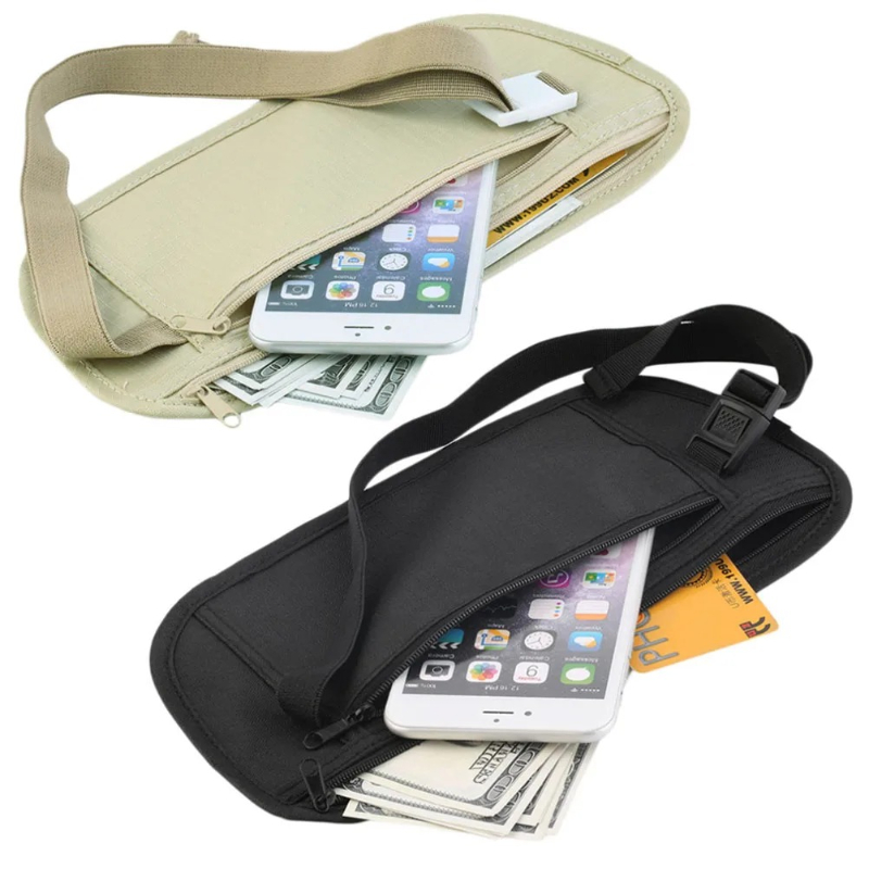 Travel Accessories Passport Holder - Tas Pinggang Perjalanan Tersembunyi untuk Paspor,