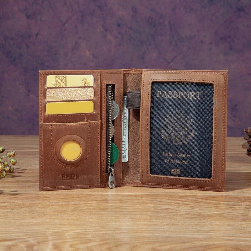 Travel Accessories Passport Holder - Dompet Paspor Kulit Unisex Modis Multifungsi