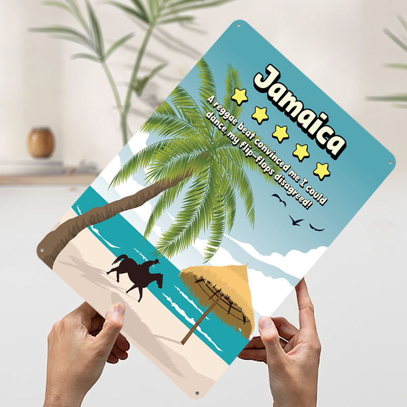 Poster Logam Perjalanan Lucu J - Travel Accessories For Jamaica ulasan dan harga