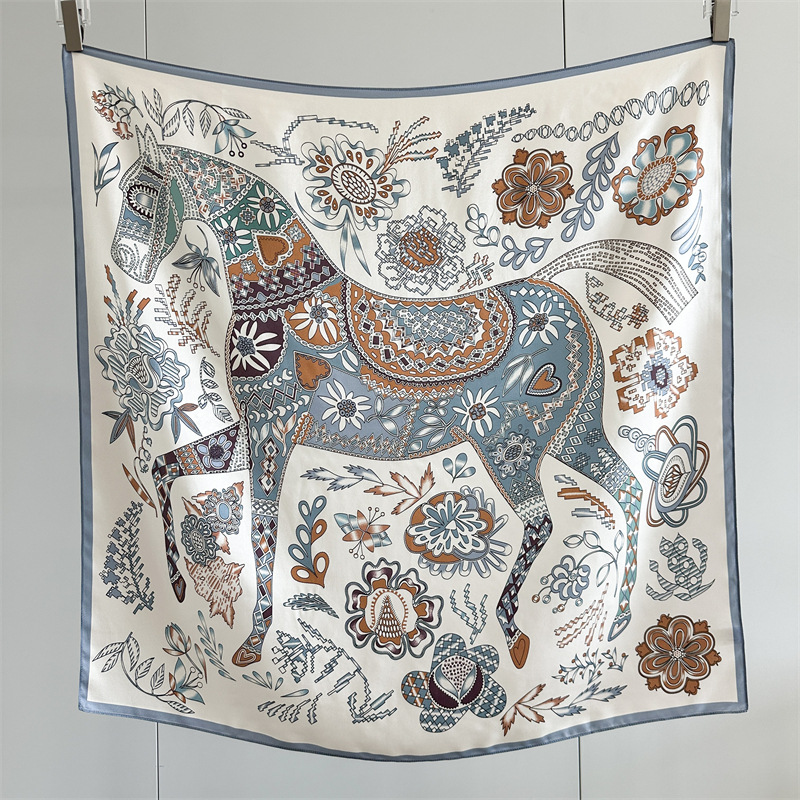 Bandana Wanita Motif Kuda 90CM - Travel Accessories Gifts For Women ulasan dan harga