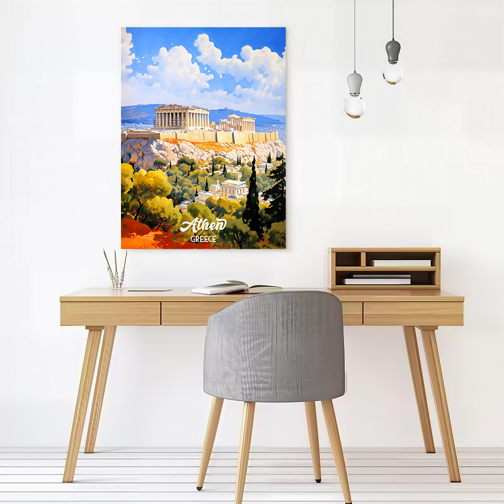 Poster Kanvas Perjalanan Athen - Travel Accessories Greece ulasan dan harga