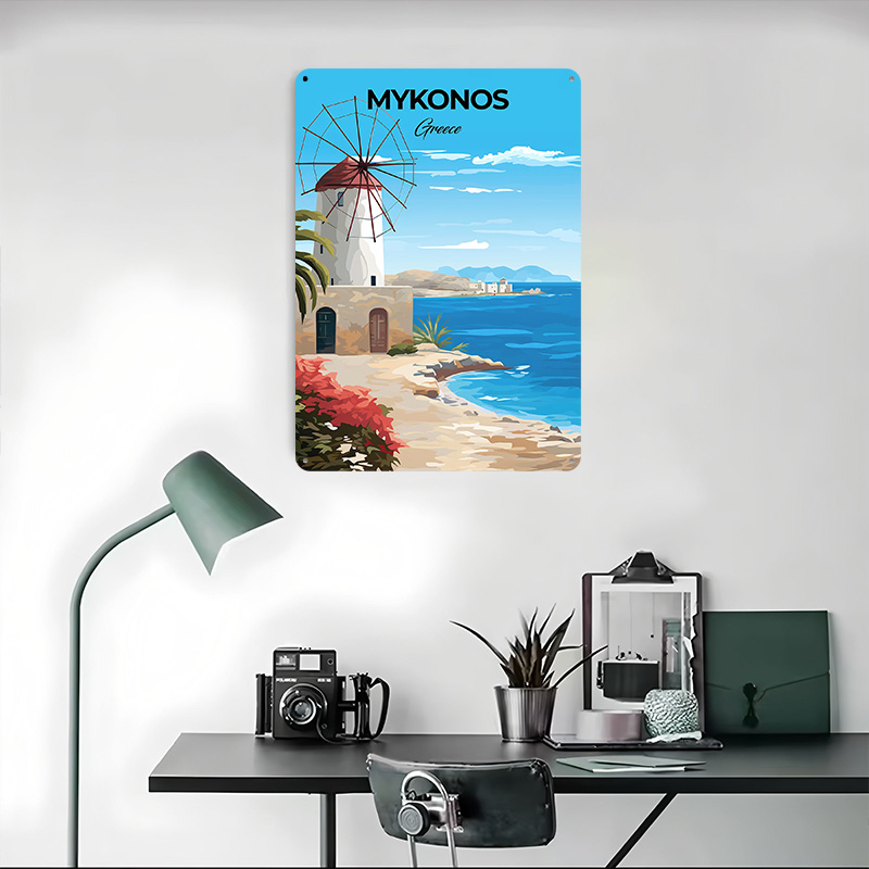 Poster Perjalanan Mykonos Yuna - Travel Accessories Greece ulasan dan harga