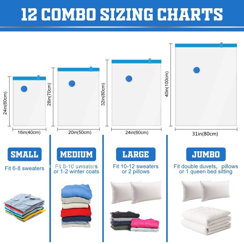 1/3/5PCS Kantong Vakum dan Pen - Compression Bag Vacuum ulasan dan harga