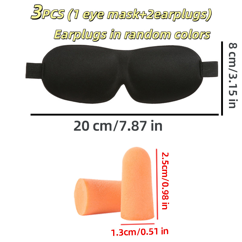 Set Tidur 3 Buah-Masker Mata T - Earplug Set Foam ulasan dan harga