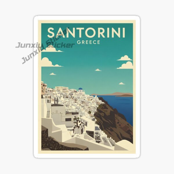 SANTORINI GREECE Stiker Mobil  - Travel Accessories Greece ulasan dan harga