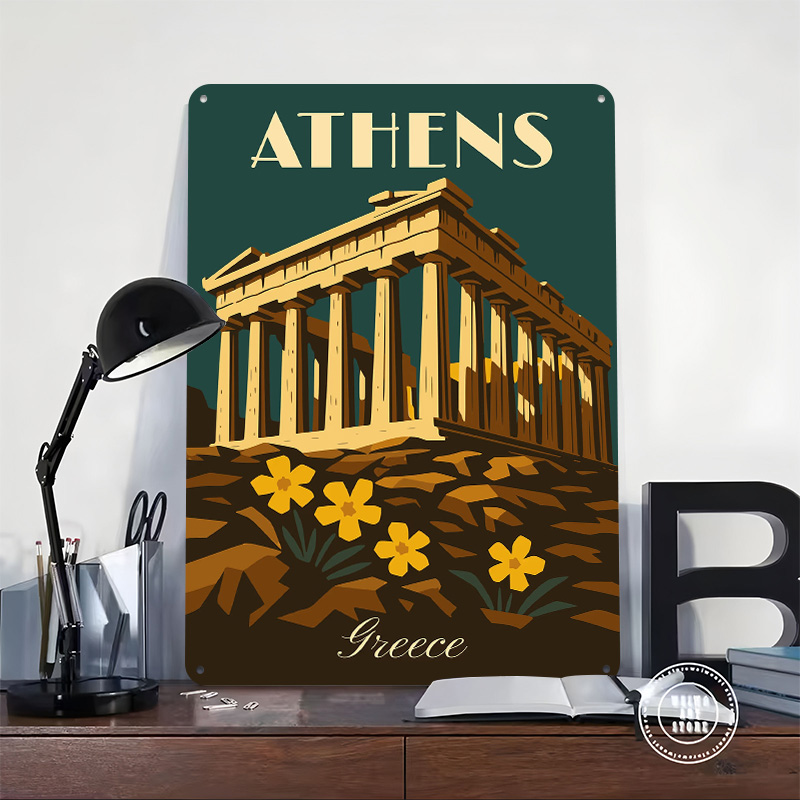 Poster Logam Retro Perjalanan  - Travel Accessories Greece ulasan dan harga