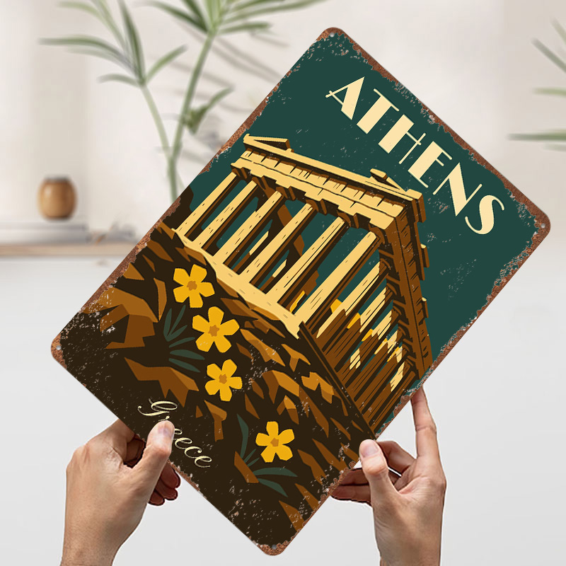 Poster Logam Retro Perjalanan  - Travel Accessories Greece ulasan dan harga