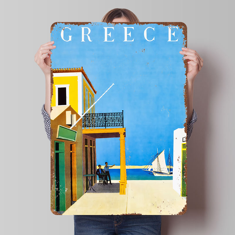 Poster Logam Perjalanan Yunani - Travel Accessories Greece ulasan dan harga