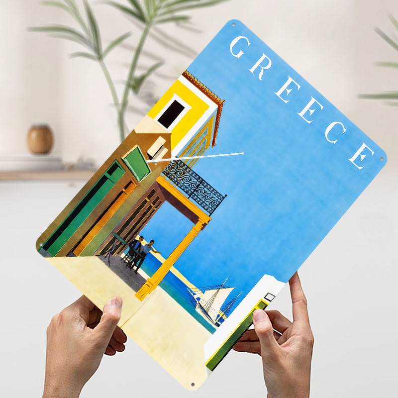 Poster Logam Perjalanan Yunani - Travel Accessories Greece ulasan dan harga