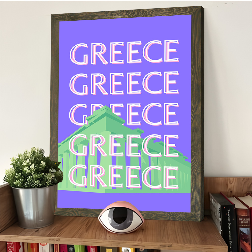 Poster Perjalanan Yunani Lukis - Travel Accessories Greece ulasan dan harga