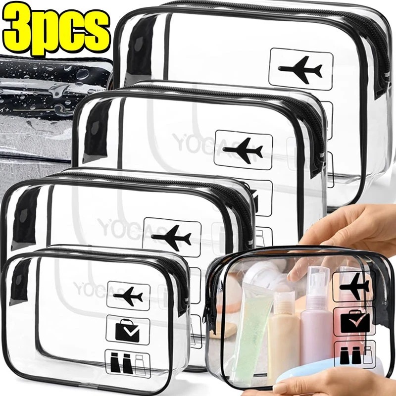 1/3 Buah Tas Ritsleting Transp - Toiletry Bag Tsa ulasan dan harga